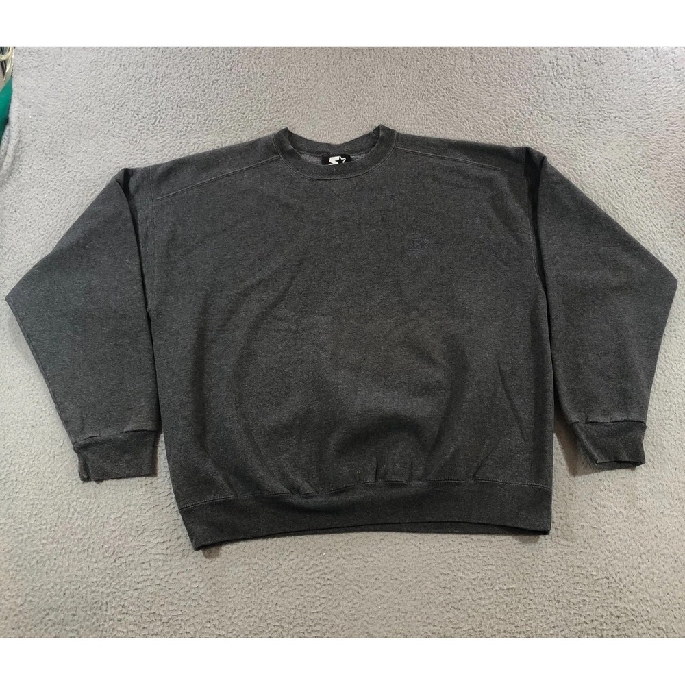 vtg starter crewneck sweatshirt mens XL gray pullover long sleeve